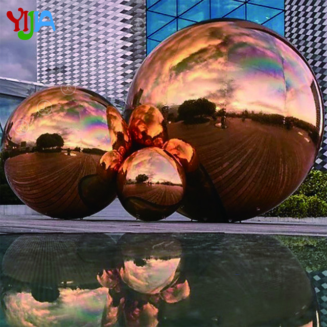 Commerical Event Decoration Use Giant Gold Mirror Balls Disco Sphere  Balloon Advertising Inflatable Mirror Ball For